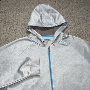 Peter Millar Crown Sport Placid Full-zip Hoodie Jacket Mens 2XL Gray